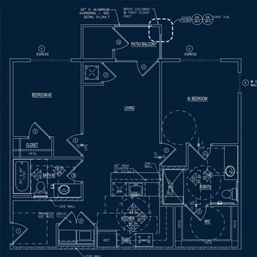 2 Bedroom Floor Plan for Davidson's Landing Workforce Housing Apartment Homes in Kansas City Kansas